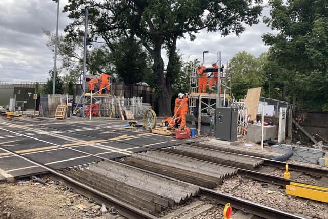 Network Rail workers upgraded the level crossing in Parsonage Road,  Horsham, and one at Littlehaven, during the summer