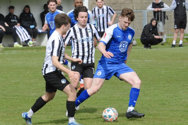 Action from Shoreham's draw with Peacehaven and Telscombe at Middle Road