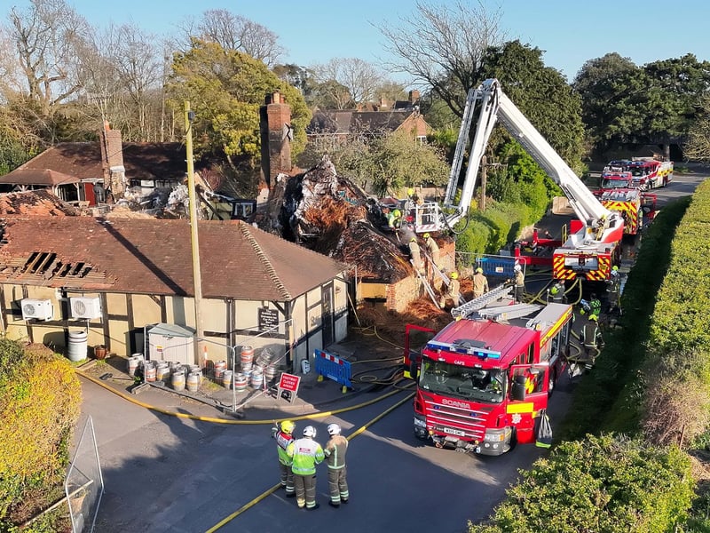 West Sussex Fire and Rescue Service said a fire broke out at the Gribble Inn in Oving, Chichester, on Friday, April 11