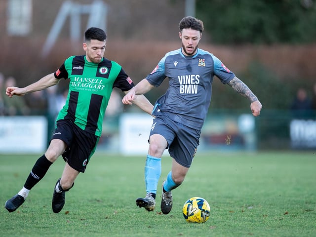 Action from Three Bridges' home clash with Burgess Hill Town in the Isthmian south east division