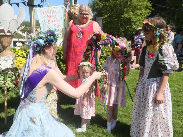 Crowning of the May Queen 2024 in Alexandra Park, Hastings, May 12. Photo by Roberts Photographic.