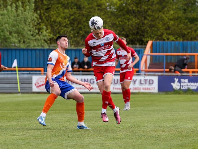 Action from Eastbourne Borough's final-day 3-2 win at Braintree - the Sports have stayed up with six points to spare
