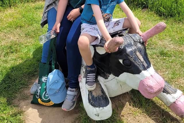 Lucy with her children, Sophie and Oliver.