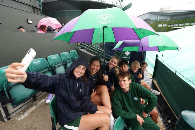 According to the Met Office, scattered showers pushing in from the west will likely cause delays to today’s play, with heavy downpours likely in places and the odd rumble of thunder also possible.  (Photo by Julian Finney/Getty Images)