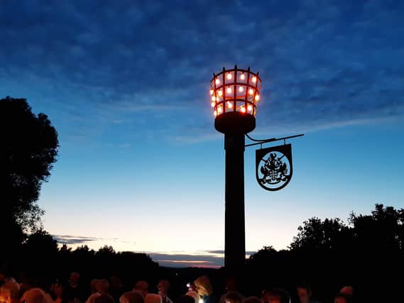 The Jubilee beacon lighting at Tilgate Park