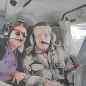 Jack Biggs on his 100th birthday flight from Goodwood Aerodrome, organised by one of his carers in October 2022