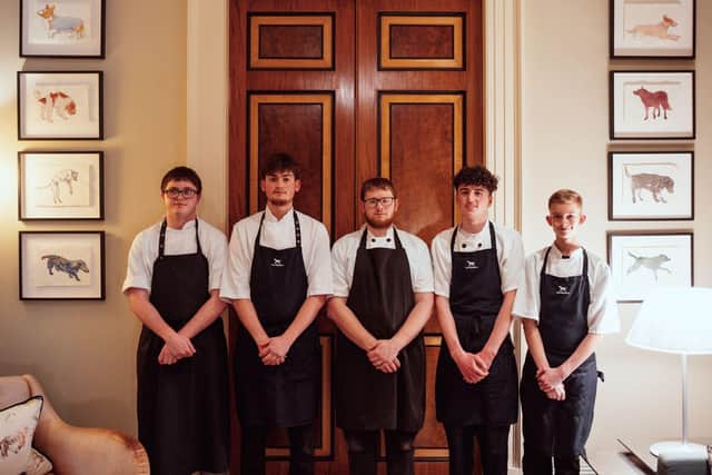 Apprentices prepare a superb meal at The Kennels at Goodwood.