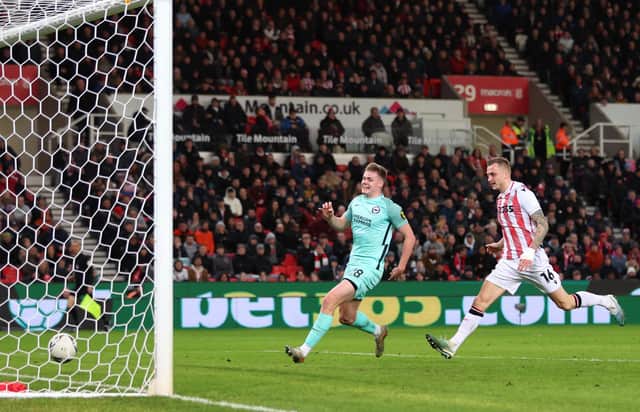 Evan Ferguson could hardly miss for his first-ever FA Cup goal. (Photo by Nathan Stirk/Getty Images)
