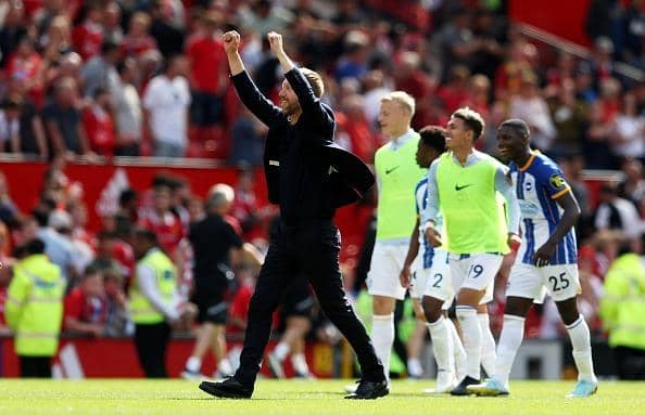 Brighton and Hove Albion head coach Graham Potter guided his team to victory against Manchester United at Old Trafford