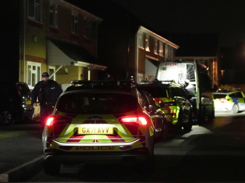 Police at the scene during the night. Picture: Sussex News and Pictures
