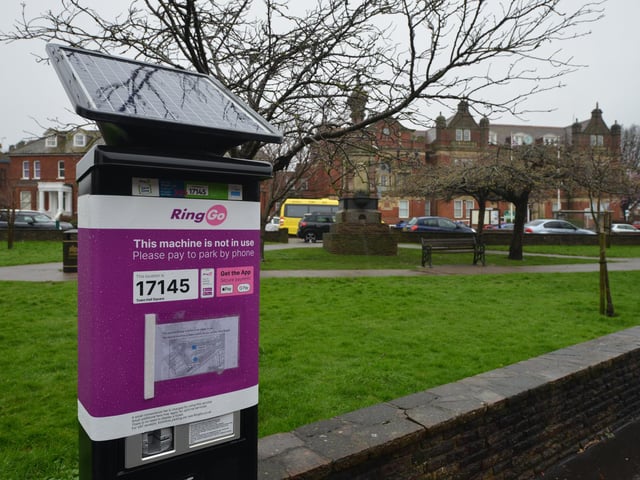 A parking meter in Bexhill that no longer accepts coins. Town Hall Square.