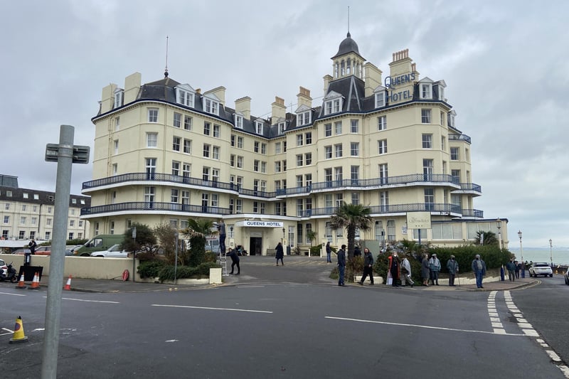 Eastbourne hotel and seafront features in latest series of The Crown on Netflix. The Queens Hotel, Eastbourne seafront and Beachy Head all feature in the fifth series of the popular Netflix series The Crown which focuses on Queen Elizabeth II's reign.
But this isn't the only time that Sussex has played host to the show, Hollywood actress Helena Bonham Carter, who played Princess Margaret in series three, pictured in Rye in 2019, where the town was transformed for filming, with 1970s-era shopfronts and vehicles lining the streets.