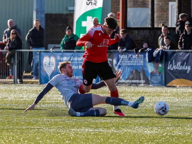 Action from Eastbourne Borough's 2-0 Ntional League South win against Slough Town at Priory Lane