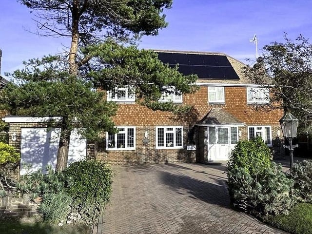 This five-bed detached house in Golden Avenue, East Preston, boasts three reception rooms, a stunning kitchen/breakfast room and bespoke spiral wine cellar. It is on the market for £1.25million.