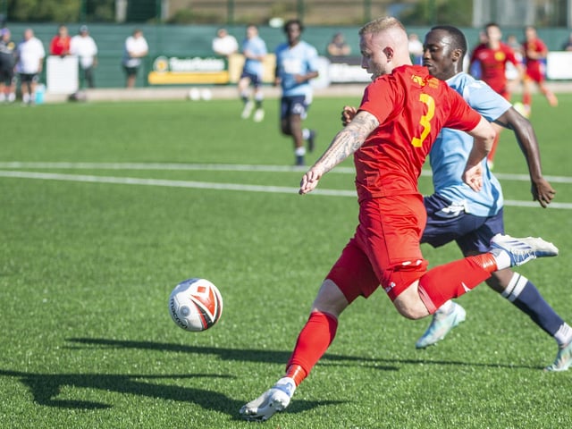Newhaven FC take on Spelthorne Sports in the FA Cup