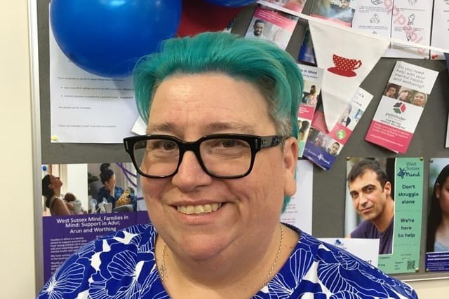 Alison Lake, West Sussex Mind's manager for the voluntary, community and social enterprise network, dyed her hair blue for the campaign