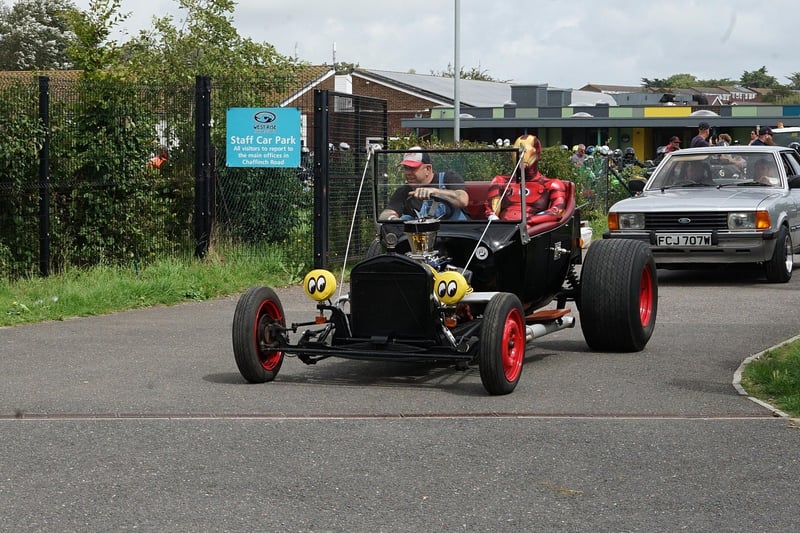 Motorbikes and cars at West Rise junior school in Eastbourne on Saturday, August 12