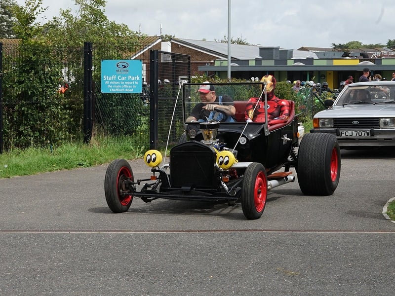 Motorbikes and cars at West Rise junior school in Eastbourne on Saturday, August 12