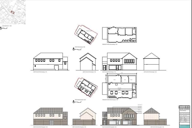 Plans for the takeaway/cafe at Barnham Road, Eastergate