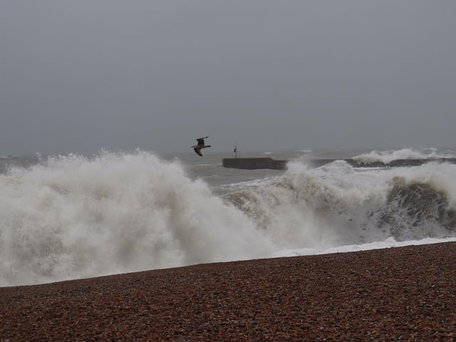 Storm Austen at Hastings. Pics by Kevin Boorman