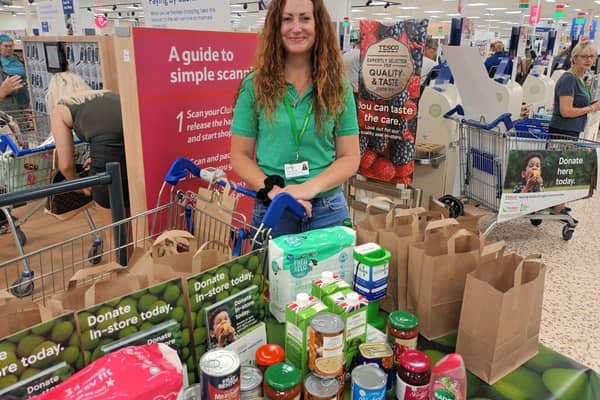 Freya Brooks, satellite support manager at Eastbourne Foodbank, at last year's summer collection