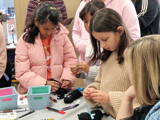 Halloween Craft Sessions were available to sixty children at the Creative Community Hub in Church Walk on Wednesday 28th October. HR26102801 Pic Hollie Robards/Iconic Media Group