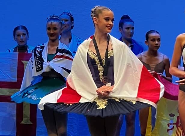 Mia Byers from Burgess Hill Girls won a medal for England at the Dance World Cup in Spain