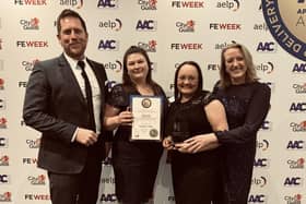 Left to right: Dan Karlsson, Head of Business Services, Nicola Newman, Veterinary Apprenticeship Programme Manager, Sarah Holman, Veterinary Curriculum Manager, Jo Buckley, Vice Principal Curriculum & Quality.