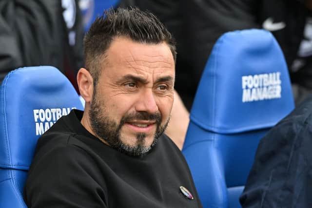 Roberto De Zerbi has revealed that two Brighton & Hove Albion stars have the ability to be playing UEFA Champions League football. Picture by GLYN KIRK/AFP via Getty Images