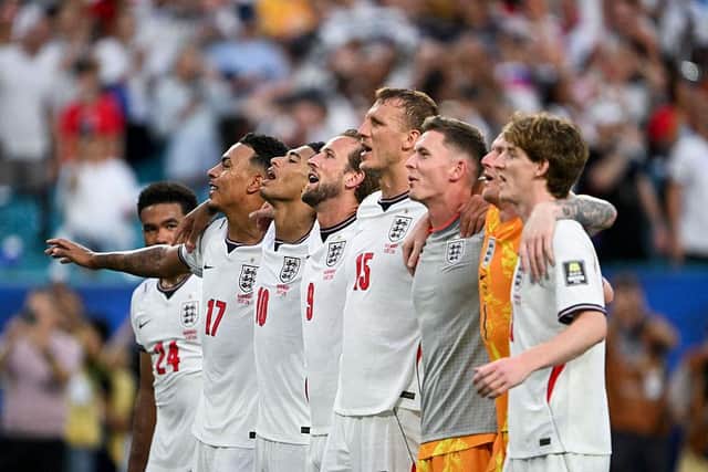 England face Argentina in the World Cup semi final on Wednesday, July 15. (Photo by MAURO PIMENTEL / AFP via Getty Images)