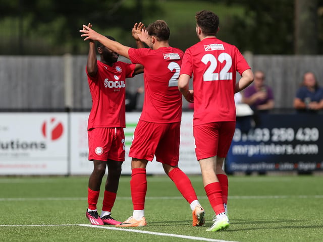 Action from Worthing FC's 3-0 friendly win at Horsham