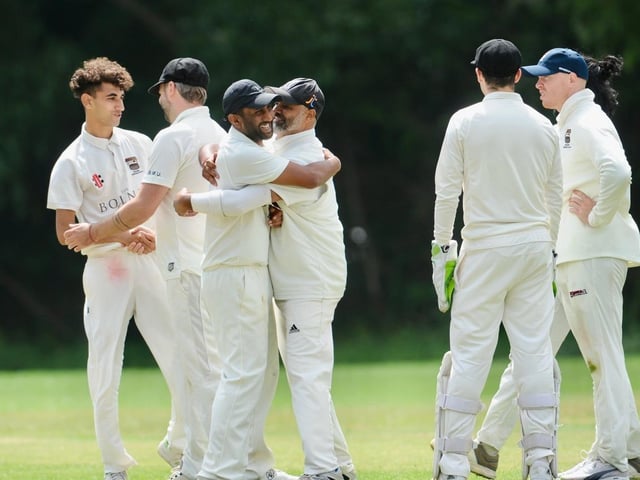 Action from Portslade CC v Bolney CC in Division 4 East of the Sussex Cricket League