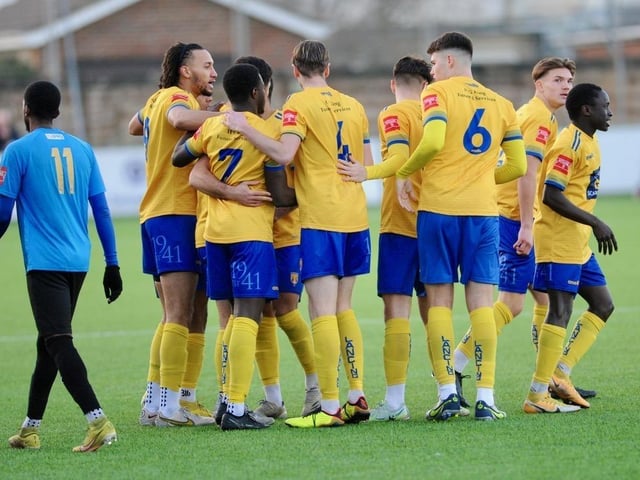 Action from Lancing's 3-1 win over Sevenoaks in the Isthmian south east division