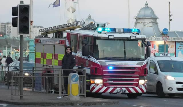 Fire opposite Brighton Hotel