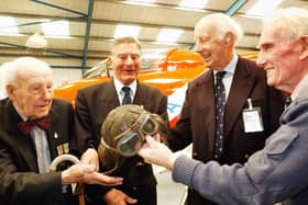 Icons of aviation Henry Allingham, left, Dennis Goodwin, Sqn Ldr Neville Duke and Flt Lt Nick Berryman at Tangmere Military Aviation Museum in 2005