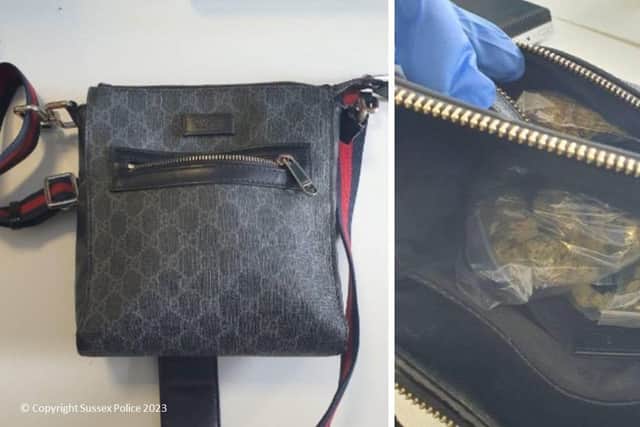 Inside the car, police found a Gucci bag and a Versace bag containing cannabis and cash, as well as a bank card in McCabe’s name.