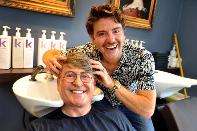 Gogglebox telly stars Stephen and Daniel Lustig-Webb have opened a new hair salon at Mill Parade, Mill Lane, Storrington. Pic S Robards SR2306202
