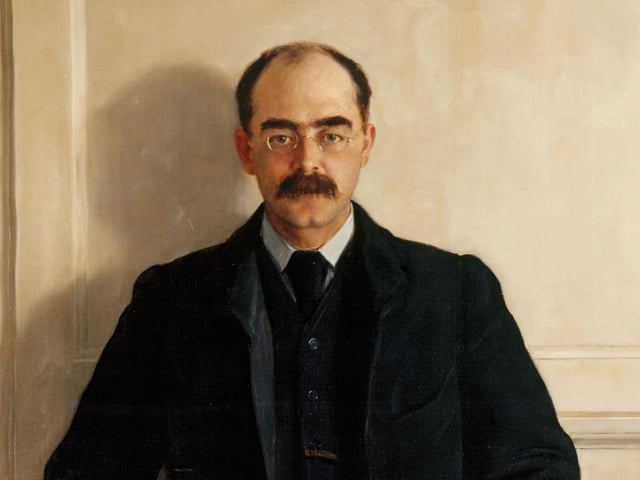 Oil painting on canvas, Rudyard Kipling (1865-1936) by The Hon. John Collier, signed and dated 1900.