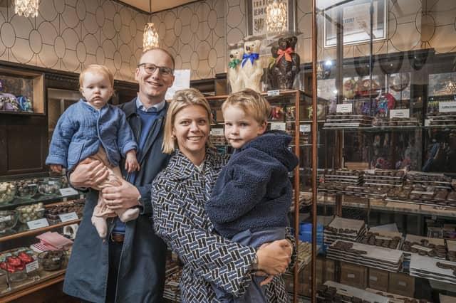 Will and Alice Crone, with their two young children, at Audrey's in Hove