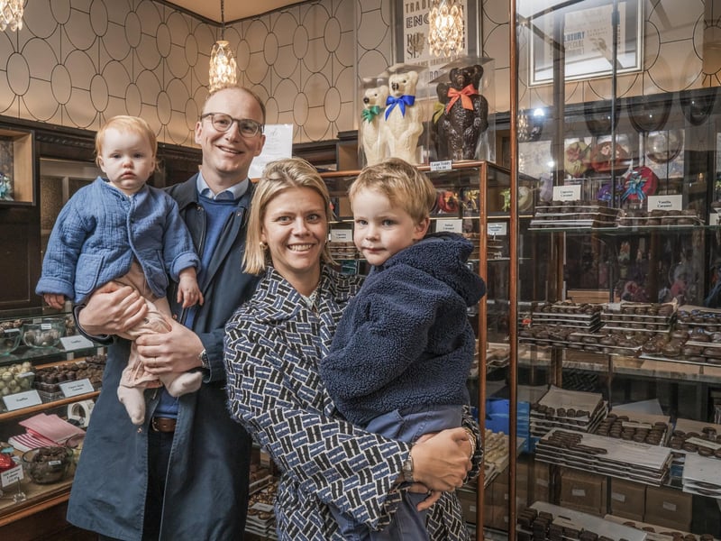 Will and Alice Crone, with their two young children, at Audrey's in Hove