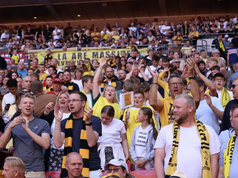 Littlehampton Town fans and players at Wembley for the FA Vase final