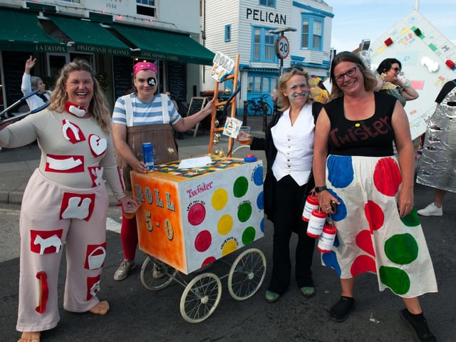 Hastings Old Town Carnival Week 2025: Pram Race. Pic by Frank Copper.