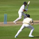 Cheteshwar Pujara of Sussex plays to the offside during day two of the LV= Insurance County Championship Division 2 match between Gloucestershire and Sussex at Seat Unique Stadium (Photo by Michael Steele/Getty Images)