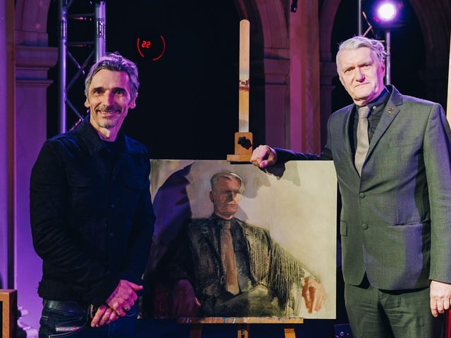 Winner Jake Fern with singer Dunstan Bruce