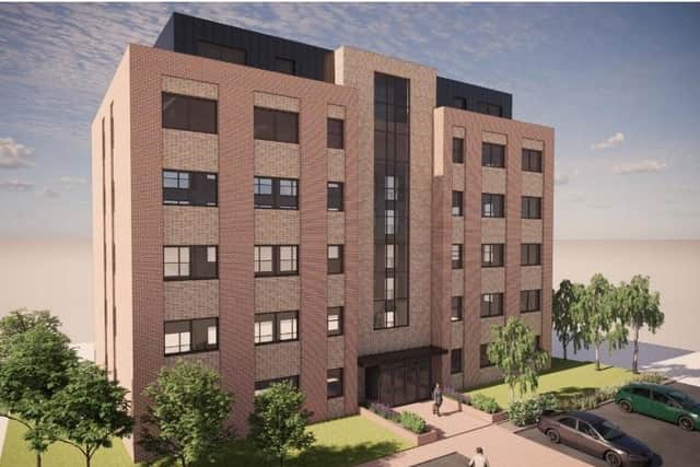 Impression of proposed block of flats in Haywards Heath off Perrymount Road
