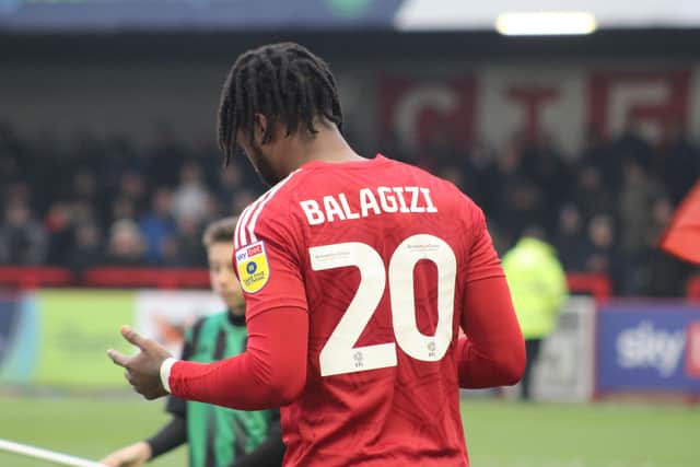 Liverpool loanee James Balagizi has started in his first game back since returning to Crawley from his parent club for injury treatment. Photo: Cory Pickford