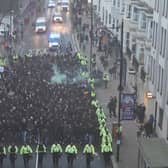 Sussex Police officers are out in force ahead of Brighton and Hove Albion’s Europa League match against Roma this evening (Thursday, March 14).