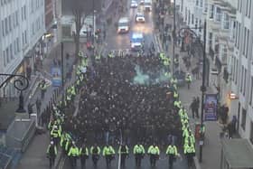 Sussex Police officers are out in force ahead of Brighton and Hove Albion’s Europa League match against Roma this evening (Thursday, March 14).