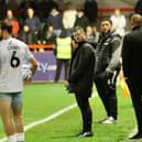Crawley Town head coach Colin Kazim-Richards watches on during his side's 3-2 defeat to Shrewsbury Town at the Broadfield Stadium on Tuesday, October 20. Photo: Thomas Forbes