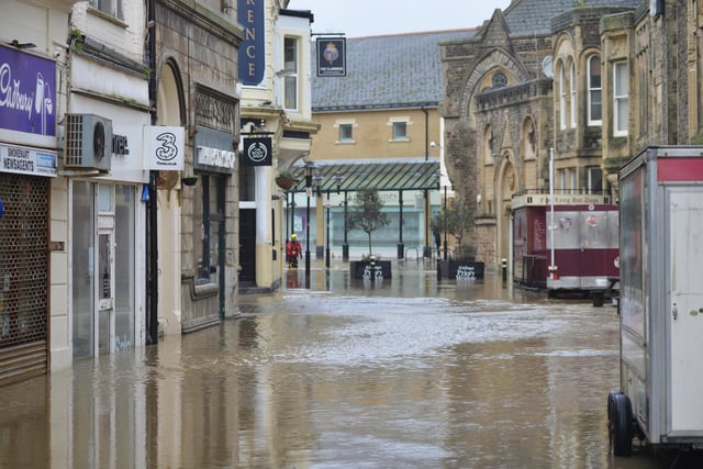 Flooding in Hastings town centre on January 16 2023.